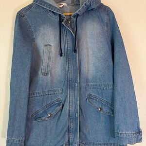Blue Denim Hooded Jacket